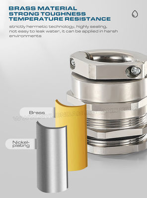 IP68 Waterproof NPT Cable Glands Nickel-Plated Brass with Stress Relief (Tension Relief)