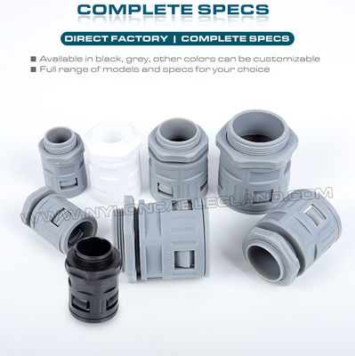 IP68 Plastic Corrugated Pipe Connector, Nylon Flexible Tube Fitting with PG7~PG48 Thread for Flexible Hose AD10~AD54.5