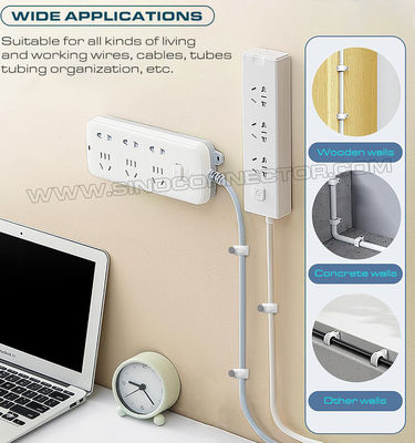 Ø2.5mm~25mm Cable Clips Plastic with Single Nail, Ø30mm~50mm Round Cable Clips with Double Nails for Cable Management