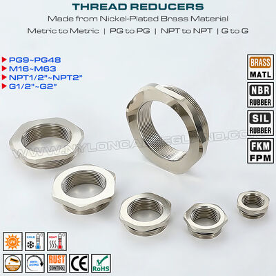 IP68 metal redüktörler (dönüştürücüler, adaptörler, redüksiyon, redüksiyon bağlantı parçaları) PG, Metrik, NPT, G dişli