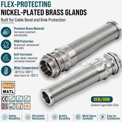 Spiral Metal Kablo Bezleri, Kablo Bend Koruması için PG13.5 (Ø 6-12 mm), DIN 40430/EN 62444