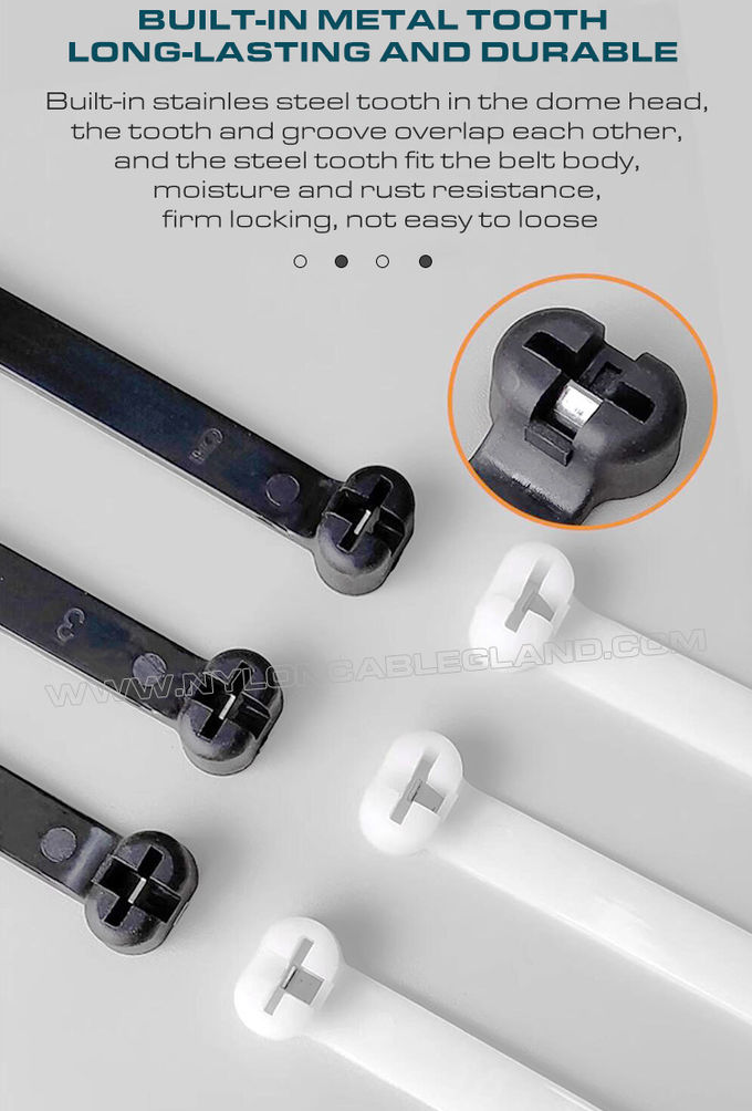 Paslanmaz çelik dişli naylon kablo bağı 400mm x 8mm, 112 lbs (550N) çekme dayanımı, deniz gemi yapımı için